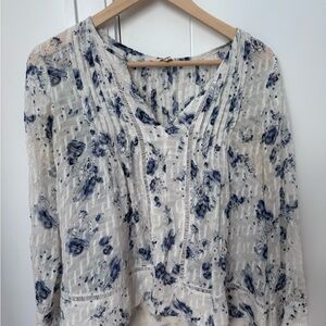 Rebecca Taylor blouse white and blue